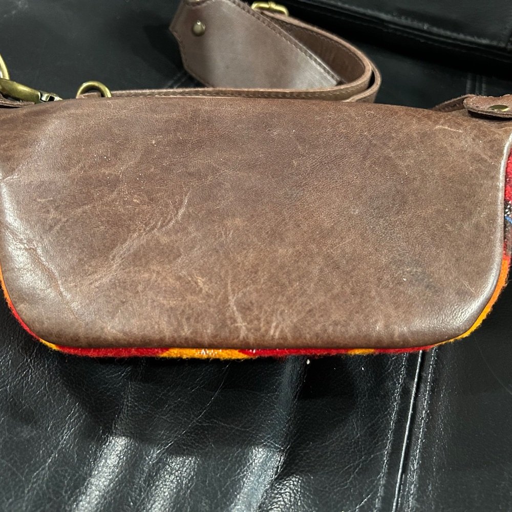Pendleton Brown And Red Patterned Cowhide Leather… - image 8